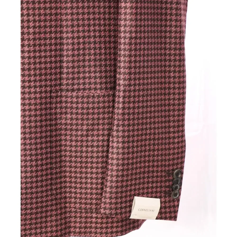 $1,995 CORNELIANI - Pink Houndstooth *17,25 Microns* Blazer - 44R